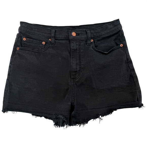 PINK Victoria's Secret Pants - Victoria's Secret PINK Black Denim Shorts Womens 29 High Rise Frayed Hem Cut Off